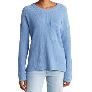 Madewell blue cotton pullover sweater shaker knit oversized XS